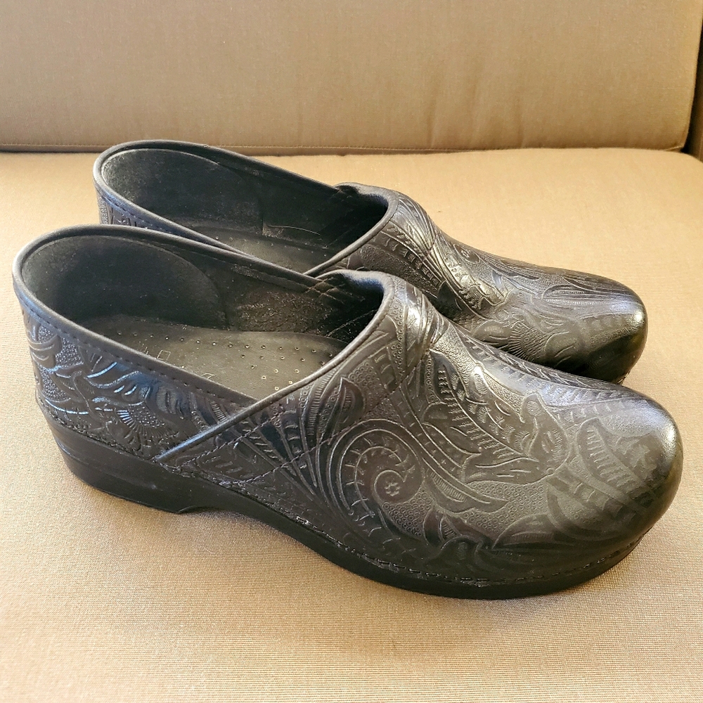 Dansko Professional black tooled clogs 42